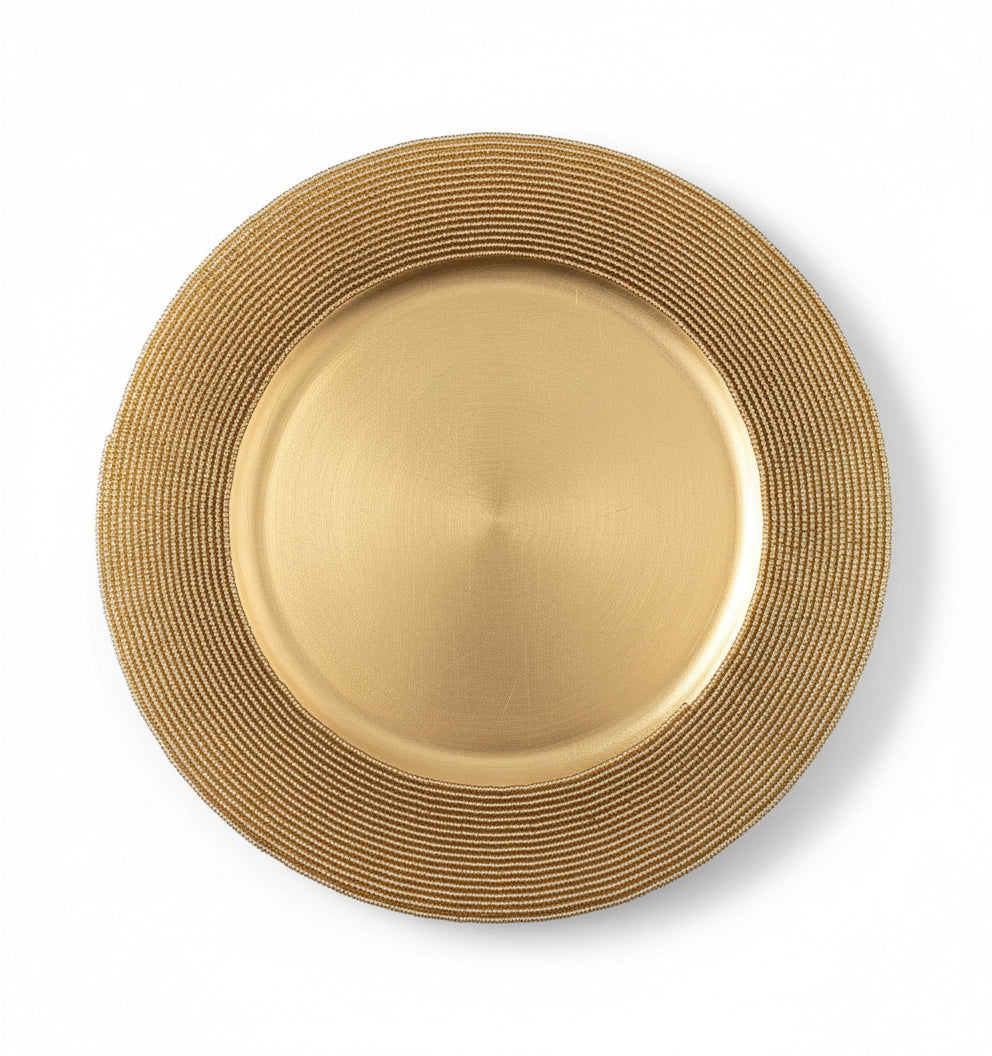 Gold beaded charger plates - set of 4