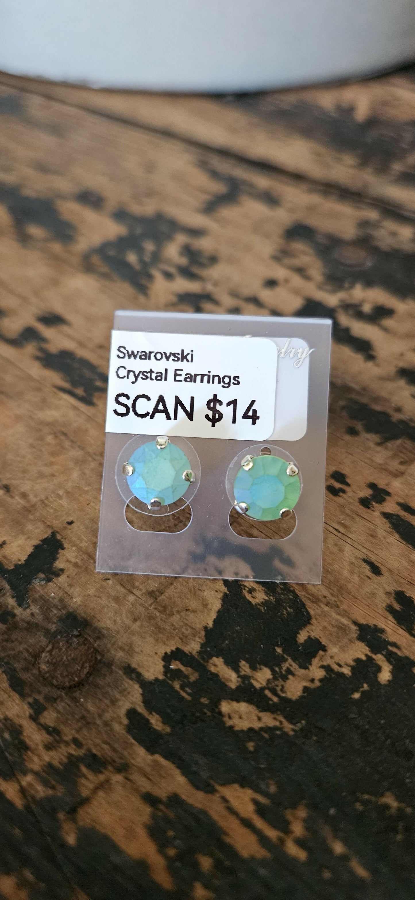 Anytime Crystals 8.5mm Bermuda Waters Earrings