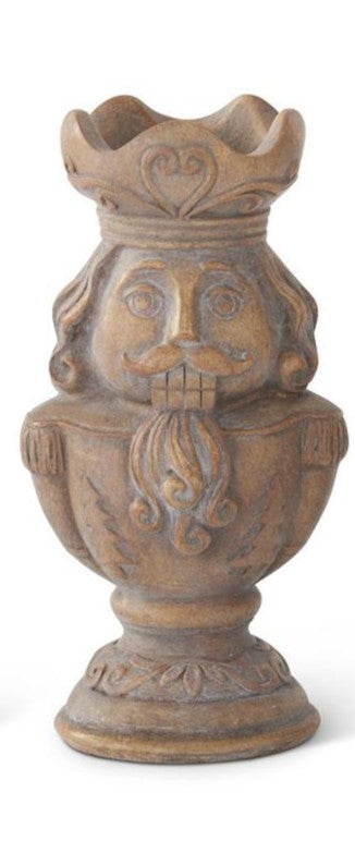 GRAY WASHED NUTCRACKER TEALIGHT CANDLE HOLDERS