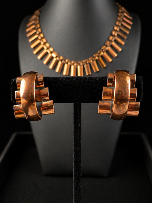 Copper “Peter Pan” by Renoir Necklace 14” and Earrings 1”
