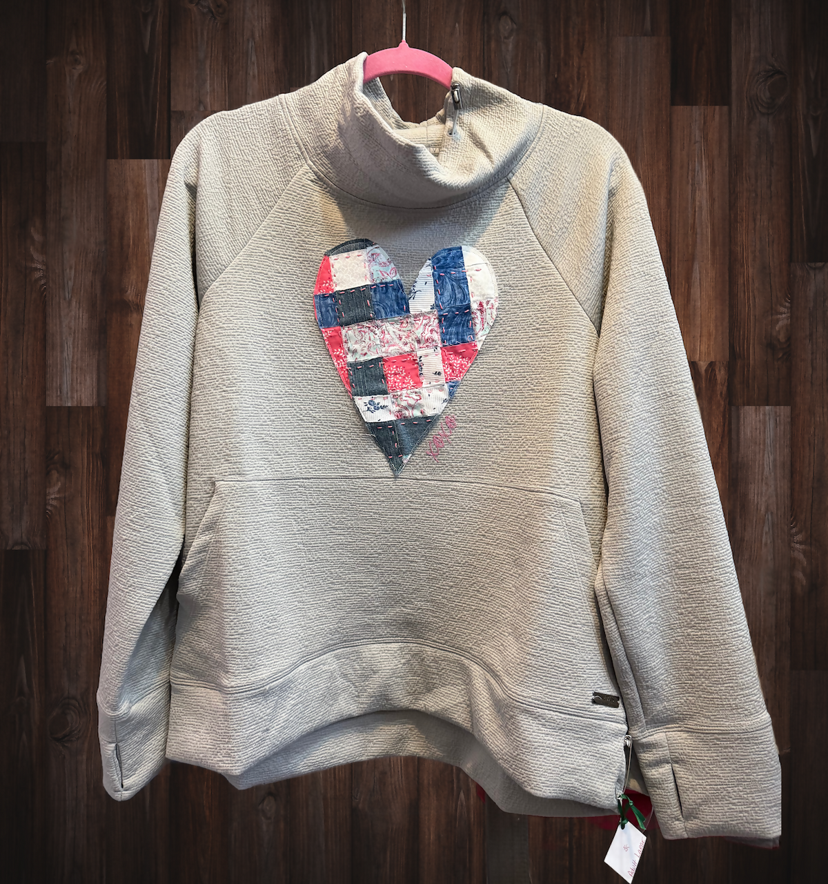 Hand woven & Embroidered V-day Sweatshirt Large