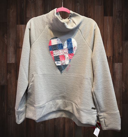 Hand woven & Embroidered V-day Sweatshirt Large