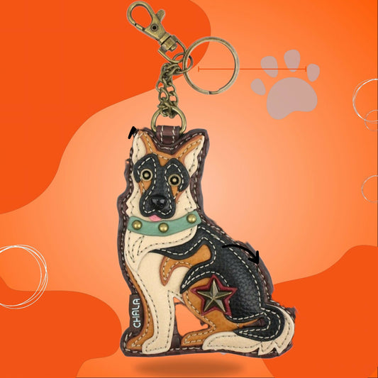 Anytime Crystals Chala Handbags Fob/Coin Purse - German Shepherd