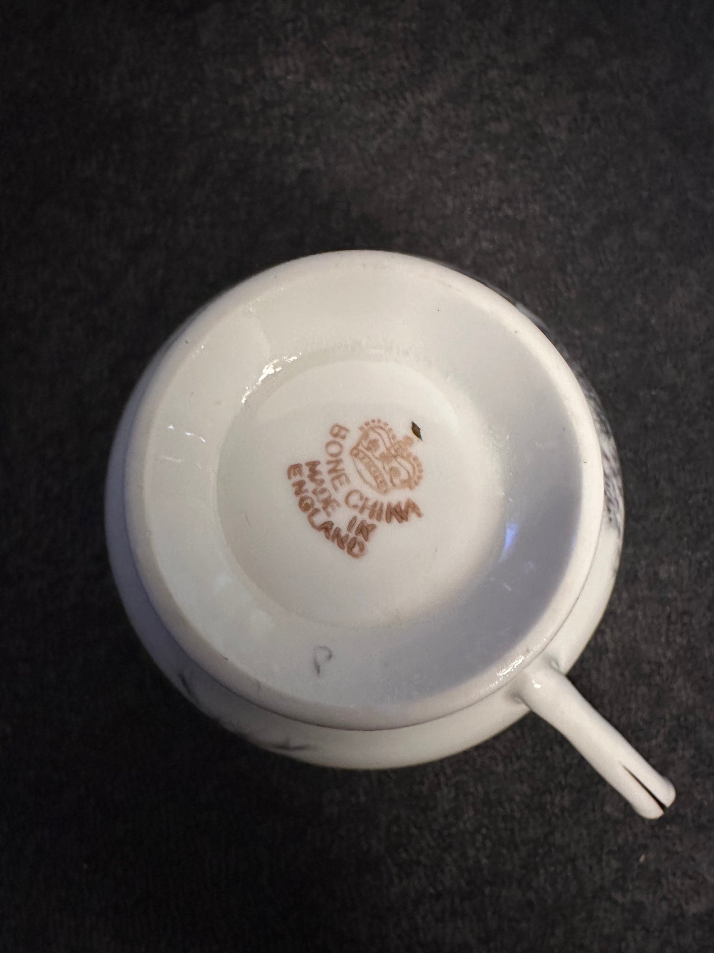 Pink & Black Wheat Tea Cup & Saucer