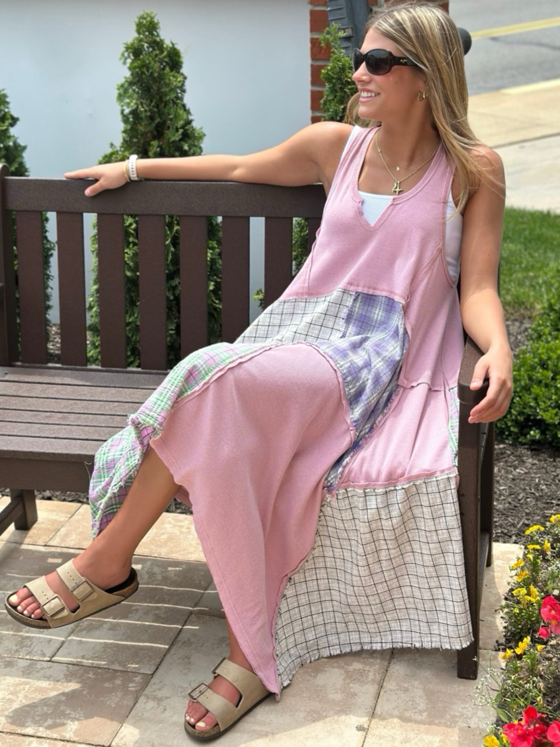 open lace back dress Pink Harmony Racerback Dress S/M