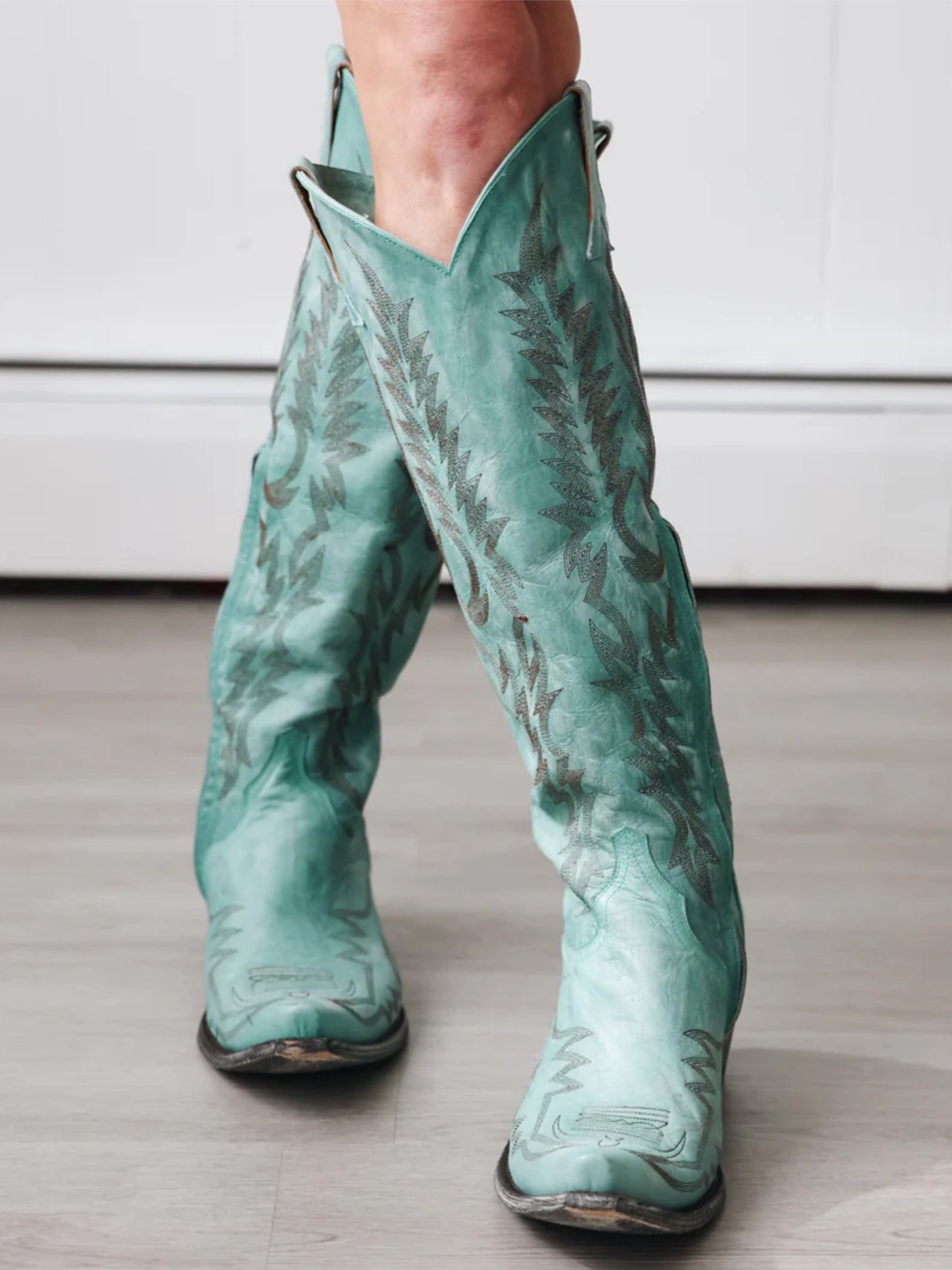 Aqua Mayra Biss Tall Cowboy Boots by Old Gringo