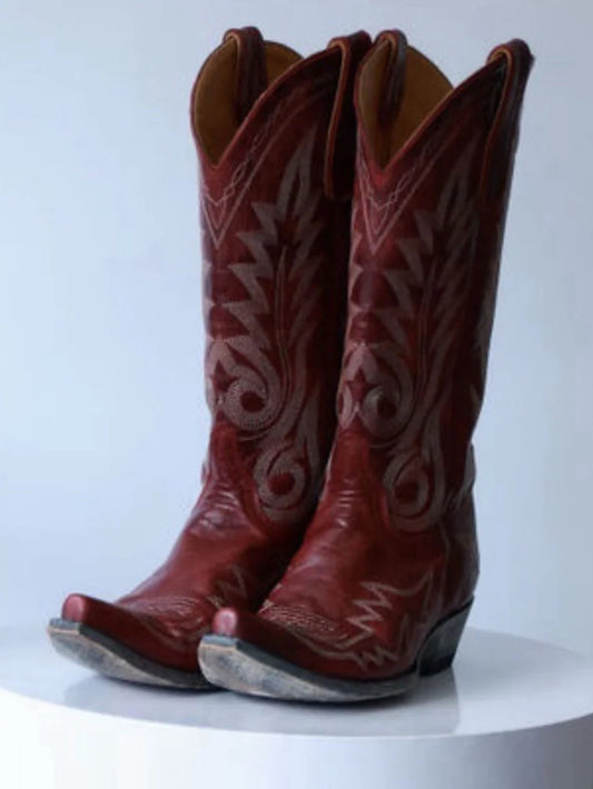 Red Nevada Cowboy Boots by Old Gringo