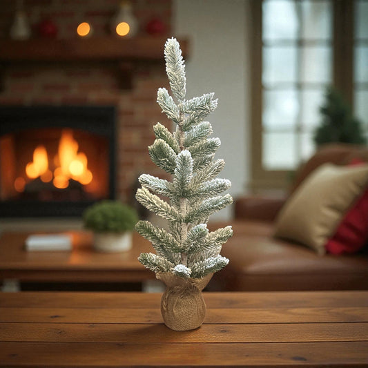 Snowflicked Tree Burlap Base 24”