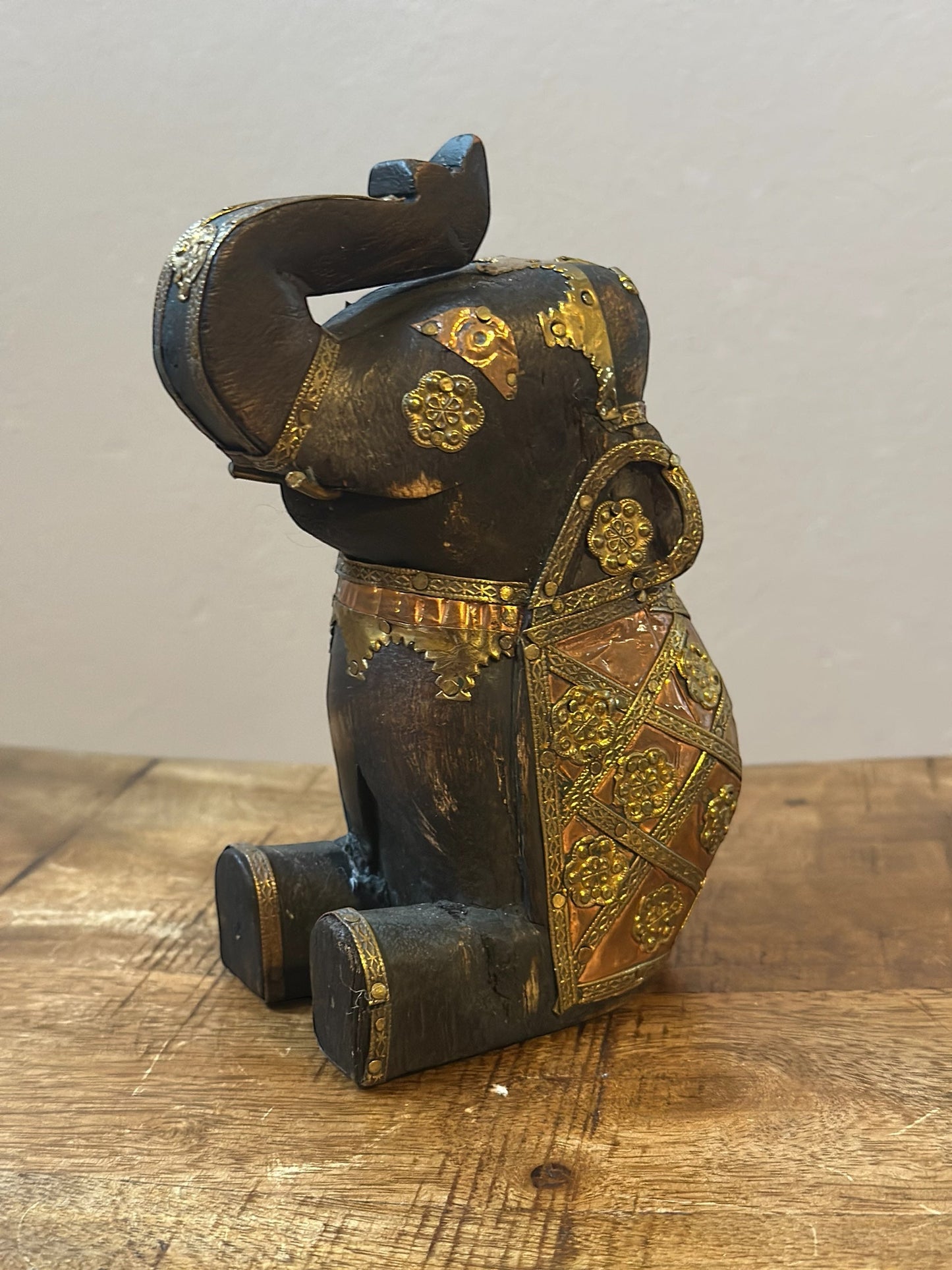 Vintage Wood Carved Elephant