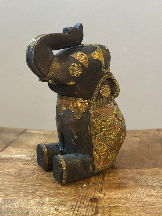 Vintage Wood Carved Elephant