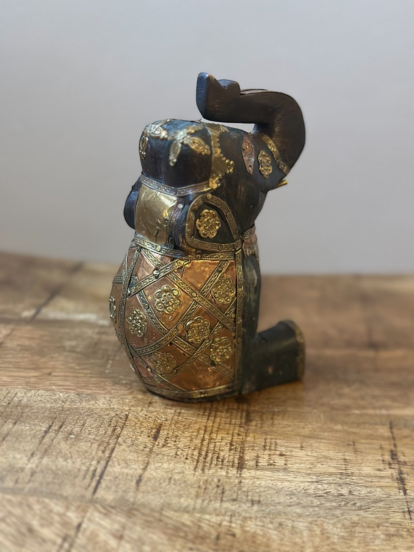 Vintage Wood Carved Elephant