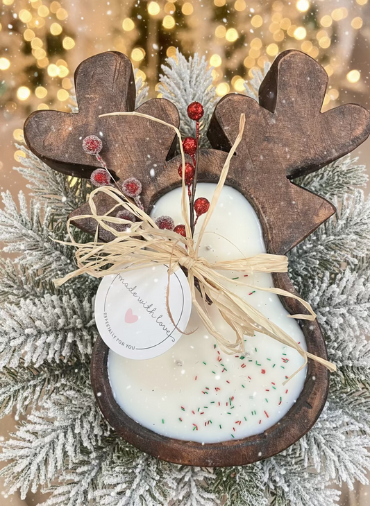 Hand- Poured Soy Candle- Reindeer