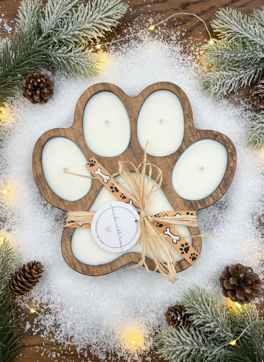 Hand- Poured Soy Candle- Paw Print