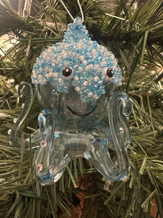 Blue Christmas Octopus