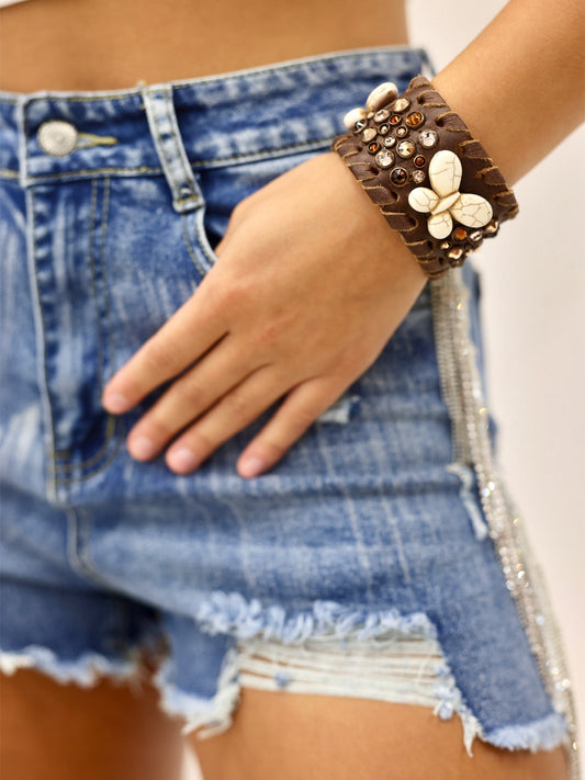 Kurtmen Butterfly Crystal Cuff Bracelet
