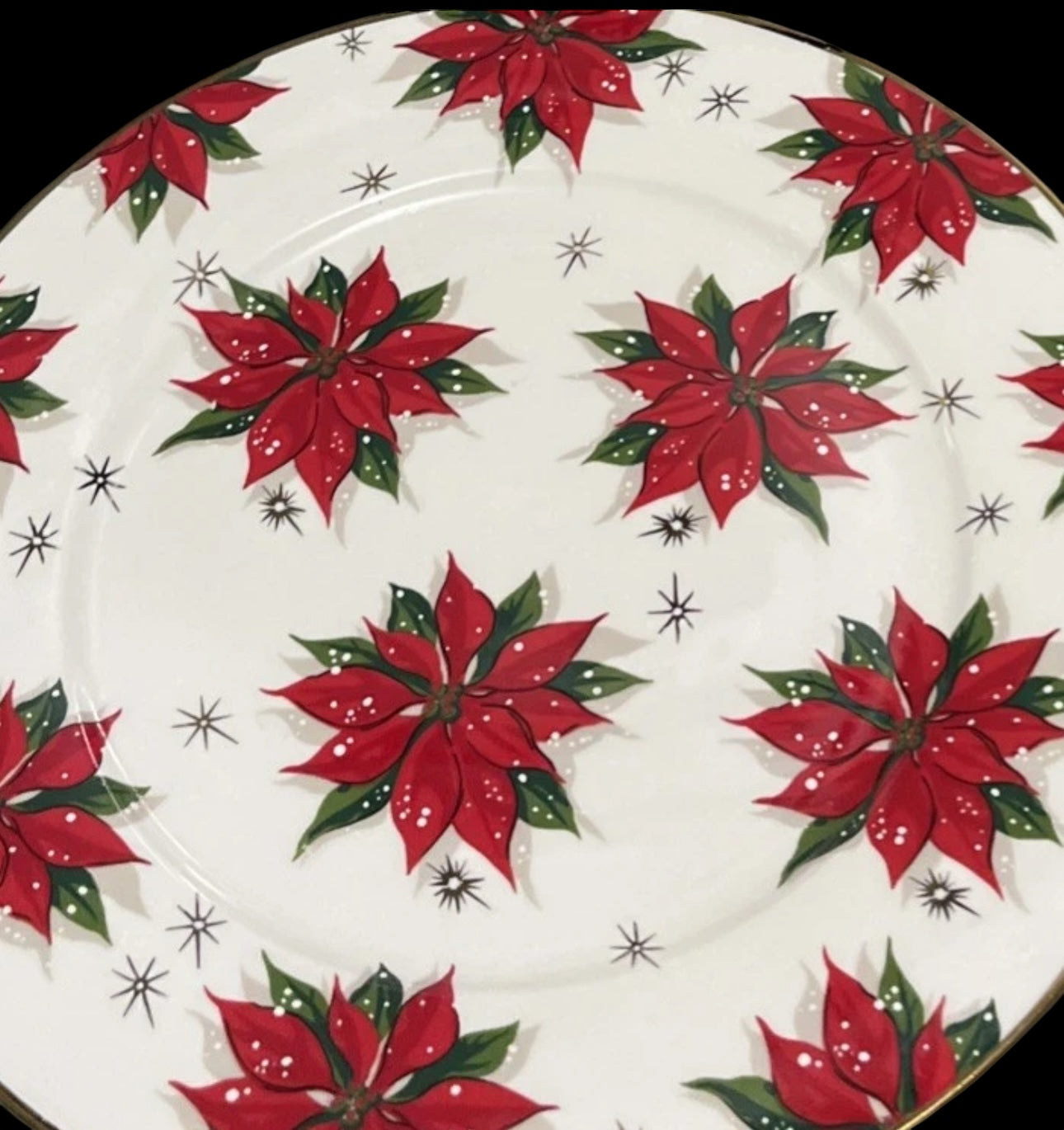 Home Brand Poinsettia 8”Plates