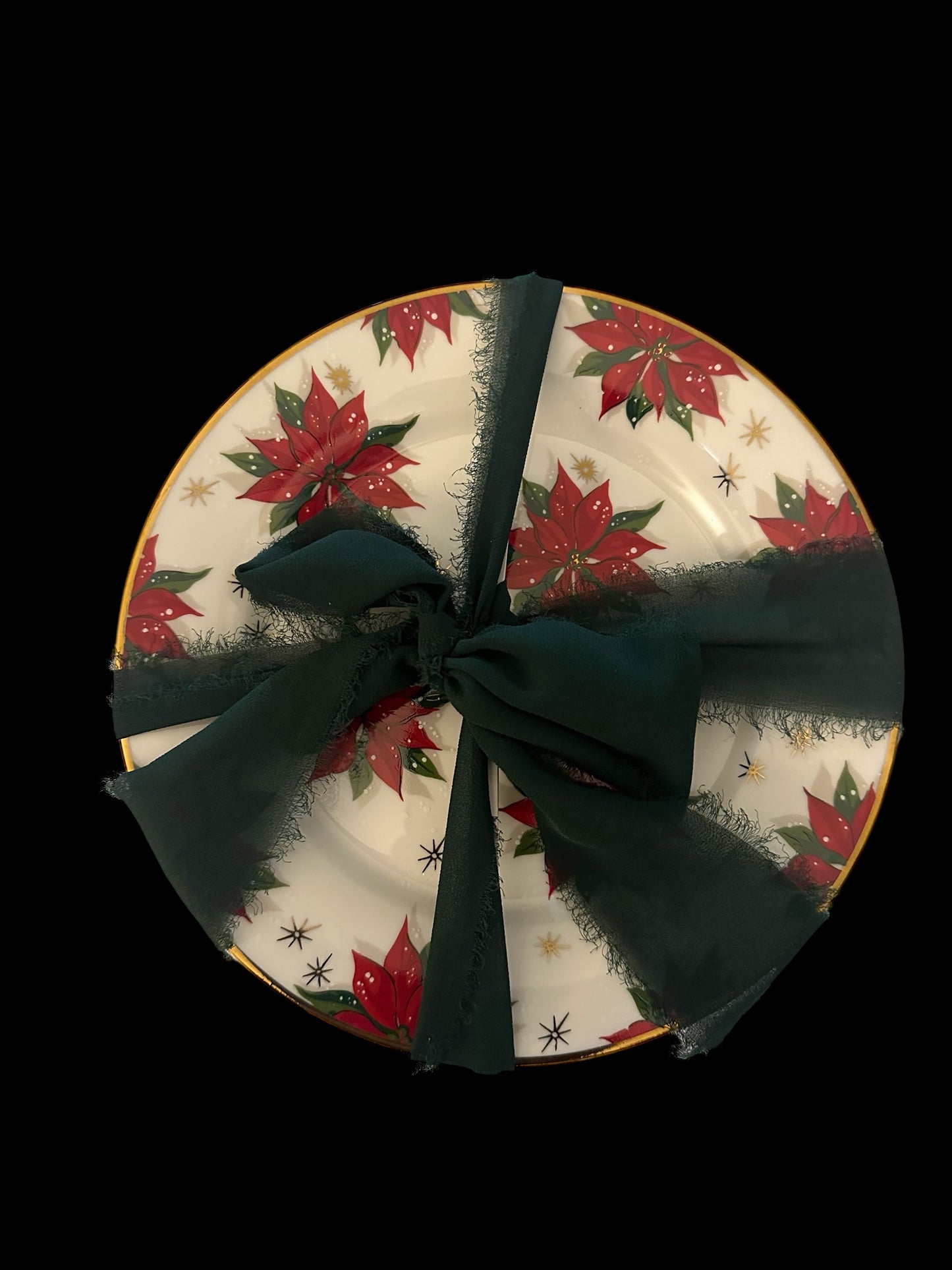 Home Brand Poinsettia 8”Plates