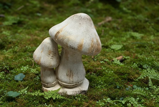 Painted Concrete Mushrooms