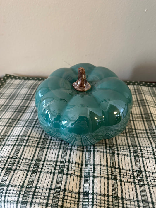 Teal glass Pumpkin