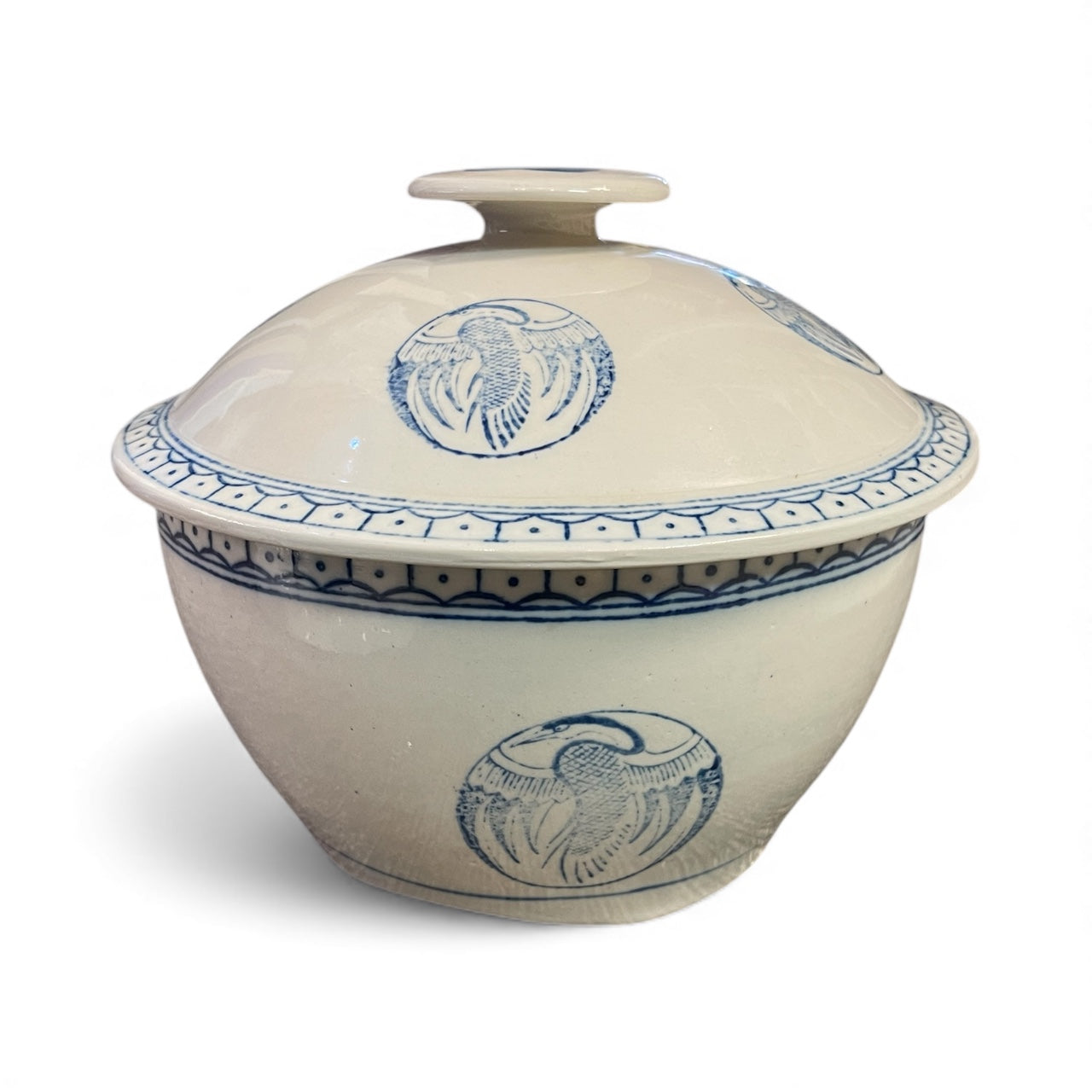 Vtg Ceramic Chinese Rice Bowl