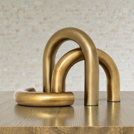 Brass Finish Arch Decor 3 pc
