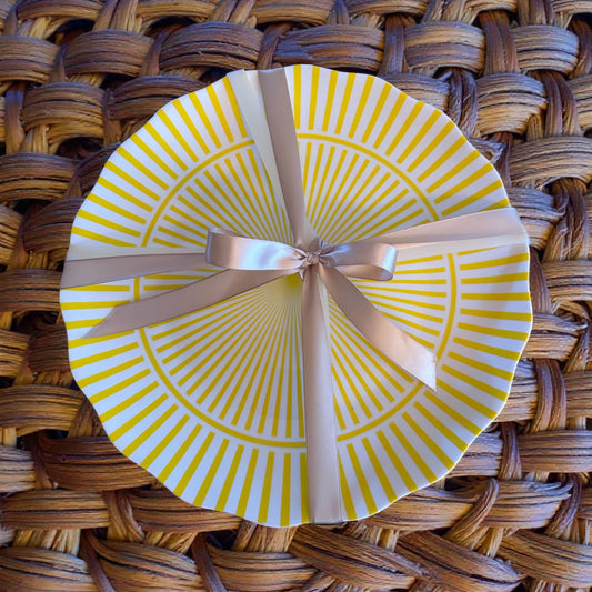 Yellow & WhiteDinner Plates/4