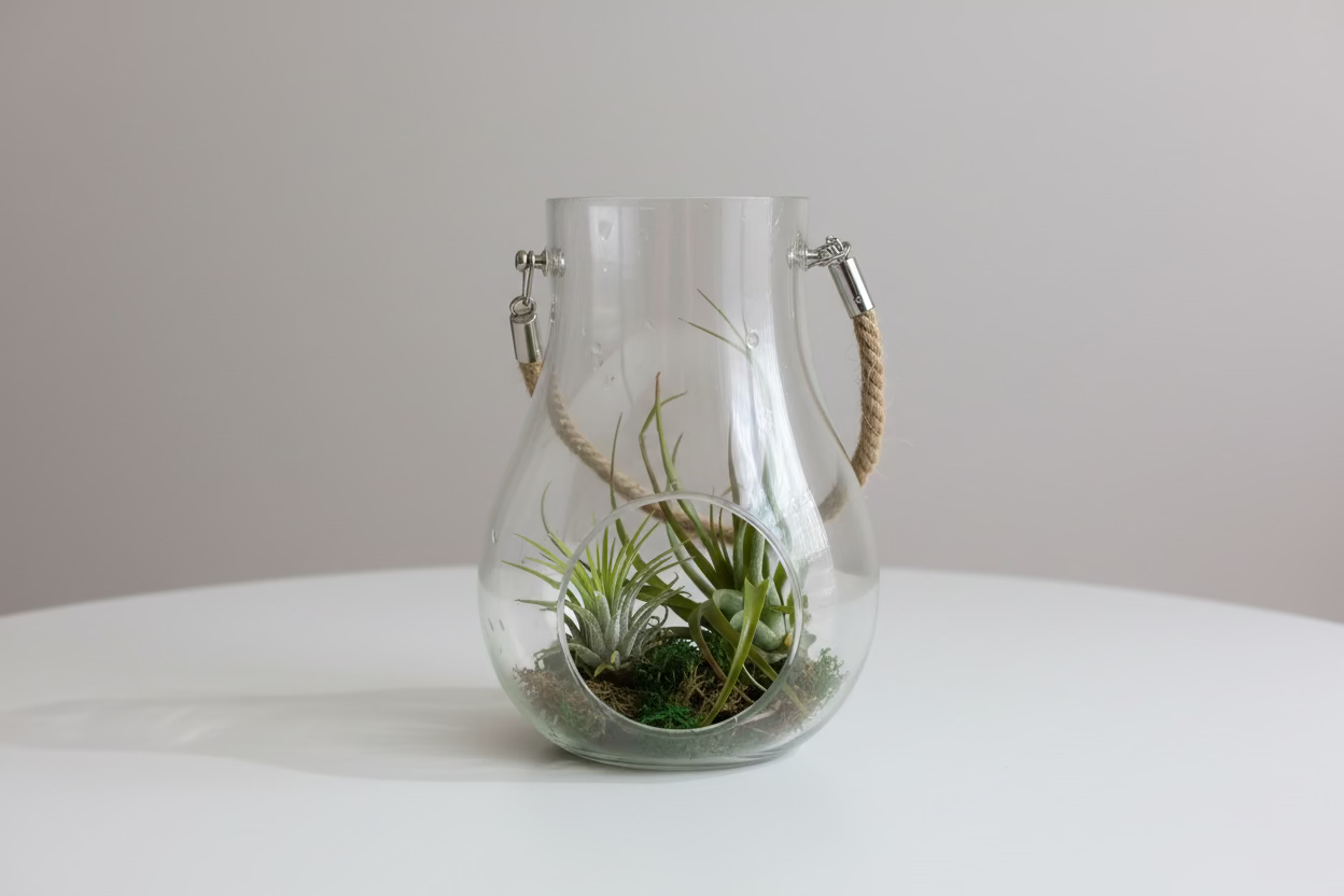 Small Terrarium with 2 Air plants