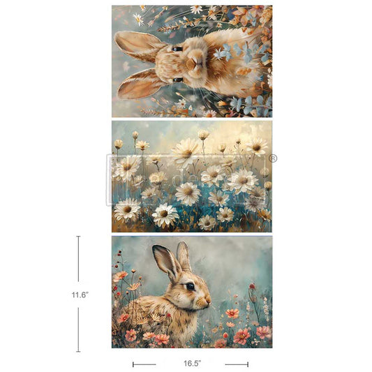 Garden Bunny Tales – A3 Decoupage Fiber 3 Pack