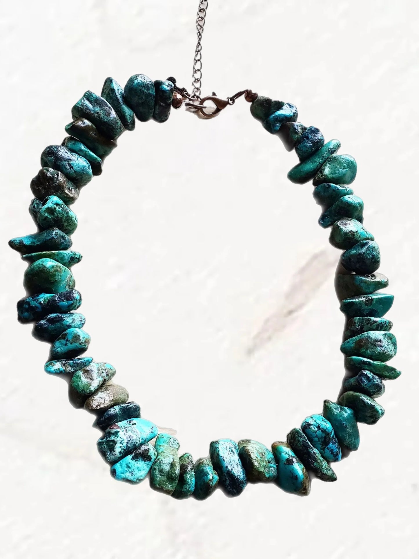 Chunky Genuine Natural Turquoise Beaded Collar Necklace