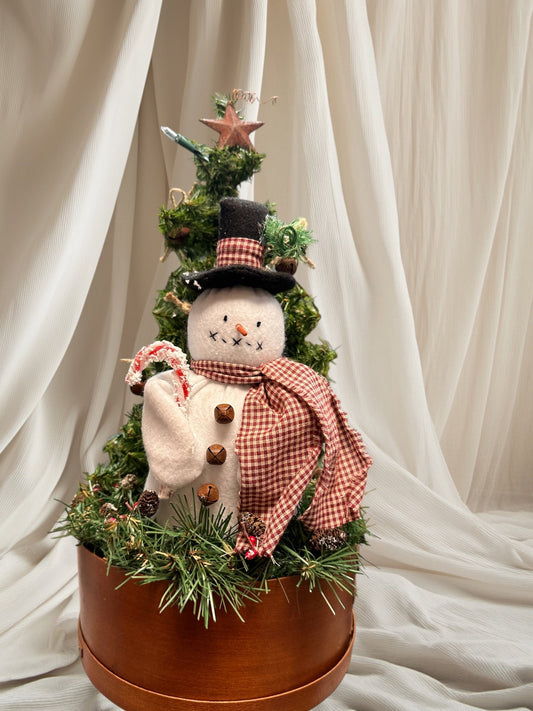 Snowman in Copper container