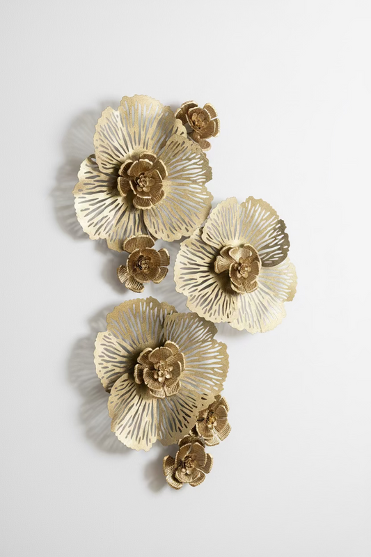 Metal gold floral wall hanging
