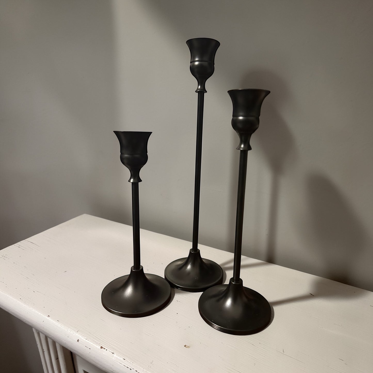 Metal Taper Candle Holders, Set of 3