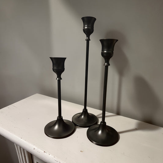 Metal Taper Candle Holders, Set of 3