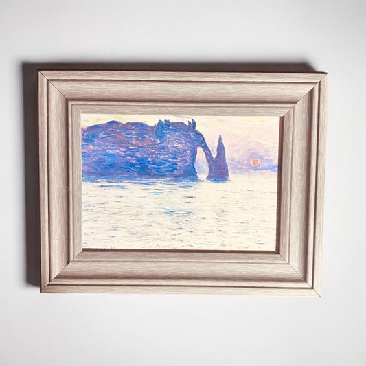 "The Cliff, Étretat, Sunset” reproduction by: Monet