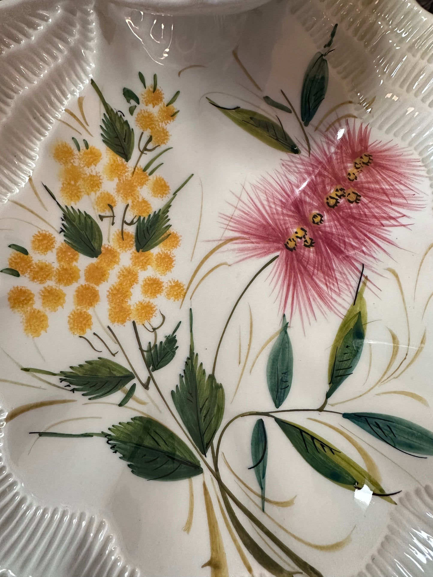 Vintage Italian hand-painted ceramic chip and dip platter (SEE PHOTOS FOR CHIP)