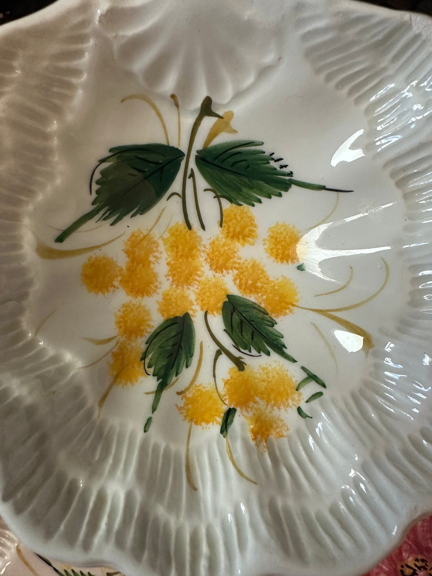 Vintage Italian hand-painted ceramic chip and dip platter (SEE PHOTOS FOR CHIP)