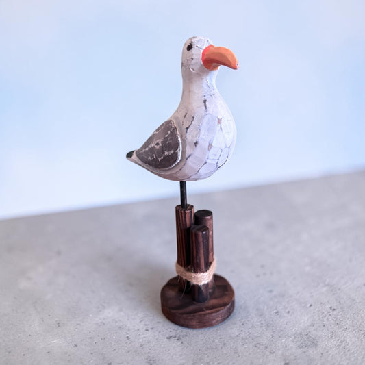 Seagull Sitting on Wood