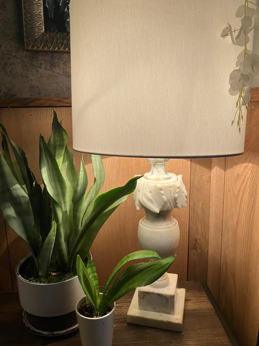 Estella's Vintage Italian-Carved, Alabaster Marble Lamp