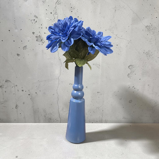 Blue Wooden Vase (floral incl)