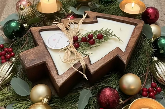 Hand Poured Soy Candle- Large Christmas Tree