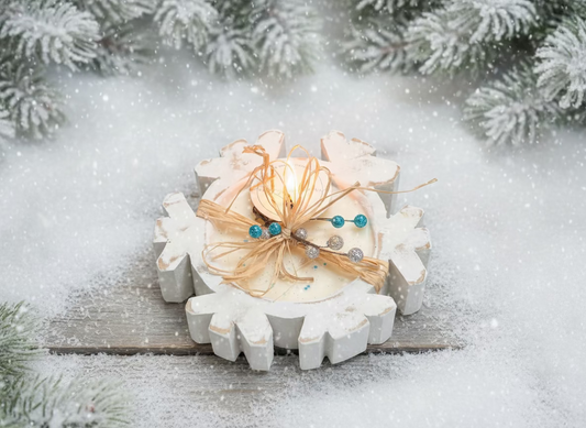 Hand-Poured Soy Candle-White Snowflake