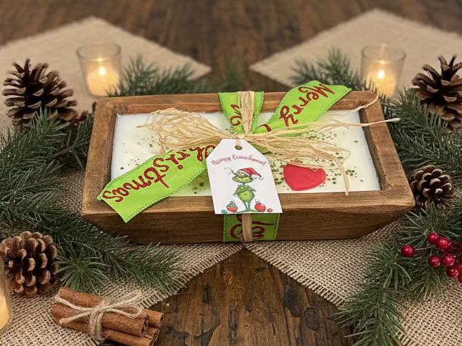 Hand Poured Soy Candle- The Grinch