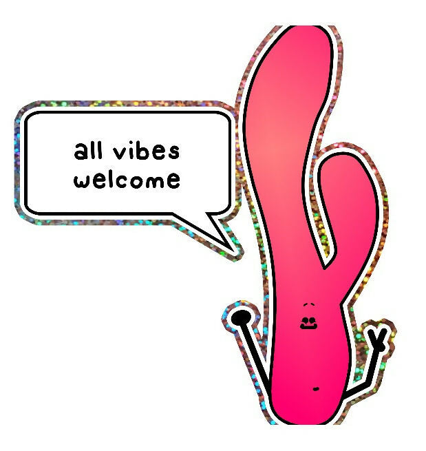 all vibes welcome sticker