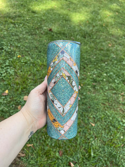 Teal Hidden Floral