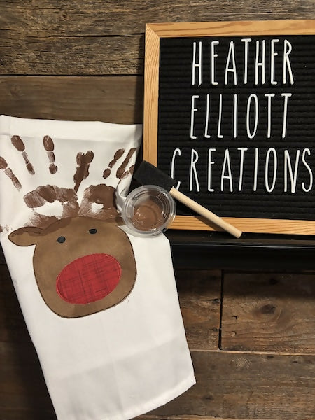Reindeer Applique Tea Towel Craft Kit