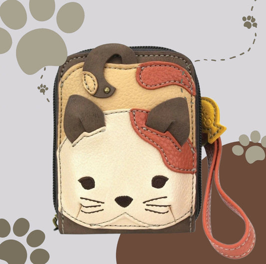 Anytime Crystals Chala Handbags Cute-C - Credit Card Holder / Wallet Wristlet - Cat