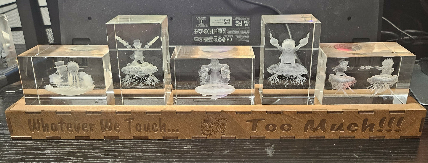 3D Inner Engraved K9 Crystal 5 Piece Series S