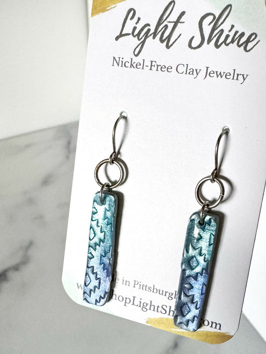 Blue Clay Stick Drop Earring