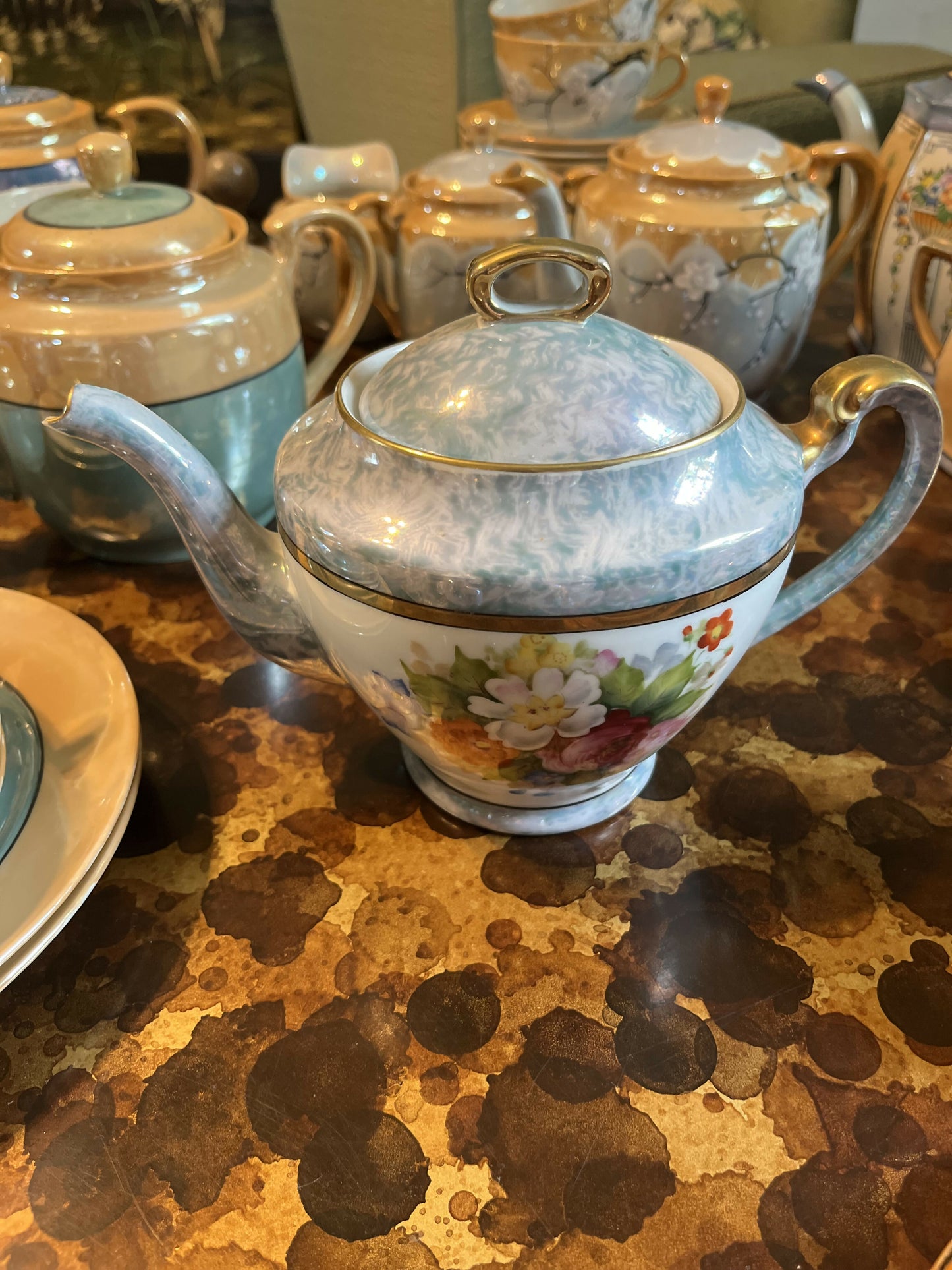 Vintage Noritake lusterware teapot