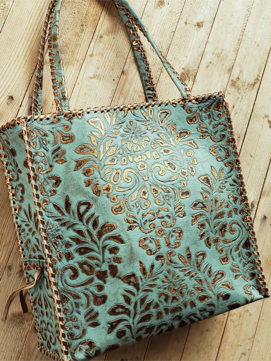 Kurtmen Turquoise Large Tote Bag